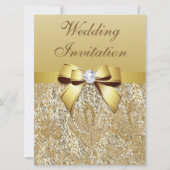 Invitation Séquences d'or Faux et Mariage de Bow (Devant)