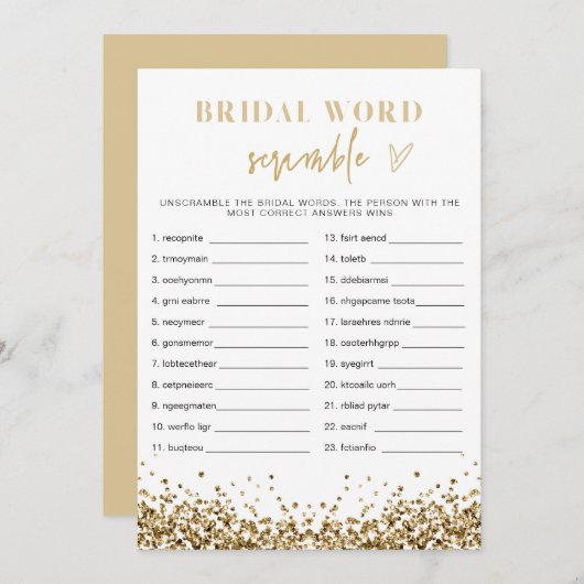 Invitation Séquences d'or REGINA Fête des mariées Séquences d (Devant / Derrière)