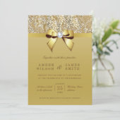 Invitation Séquences or Glam et Mariage Bow (Debout devant)