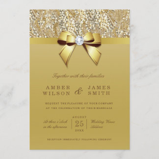 Invitation Séquences or Glam et Mariage Bow