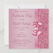 Invitation Séquences roses, Bow & Diamond Bachelorette Party (Dos)