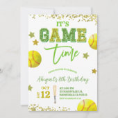 Invitation Sequin Glitter Softball Girl birthday invitat (Devant)
