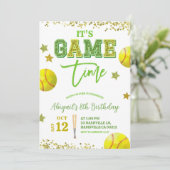 Invitation Sequin Glitter Softball Girl birthday invitat (Debout devant)