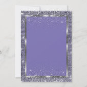 Invitation Séquines de cadre en argent Ballons Violet Retrait (Dos)