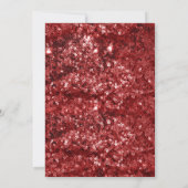 Invitation Séquines d'hiver rouge et or 21e anniversaire (Dos)