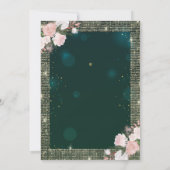 Invitation Séquines d'or Brunch vert et Fête des mariées mous (Dos)