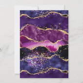 Invitation Séquines violette foncée et or Agate Anniversaire (Dos)