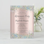 Invitation Sequins Bordure Rose Gold Retraite (Debout devant)