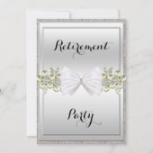 Invitation Séquins d'argent, Gemmes florales et retrait de la (Devant)