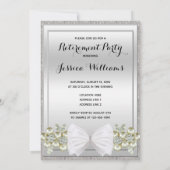 Invitation Séquins d'argent, Gemmes florales et retrait de la (Dos)