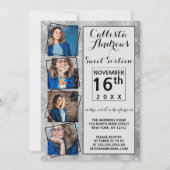 Invitation Séquins de Parties scintillant en argent Coins Pho (Dos)