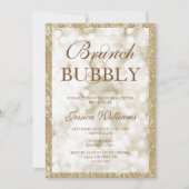 Invitation Séquins d'or Brunch & Fête des mariées de bulle (Devant)