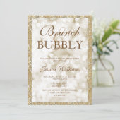 Invitation Séquins d'or Brunch & Fête des mariées de bulle (Debout devant)