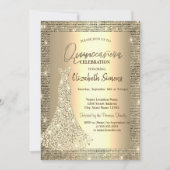 Invitation Séquins d'or, Chic Diamonds Robe Quinceañera (Devant)