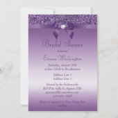 Invitation Séquins imprimés violets Fête de l'mariée Bow & Di (Dos)