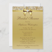 Invitation Séquins or Faux et Fête des mariées Bow (Dos)