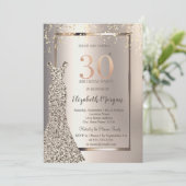 Invitation Sequins Robe Confetti Ivoire 30e anniversaire (Debout devant)