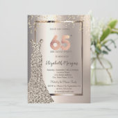 Invitation Sequins Robe Confetti Ivoire 65e anniversaire (Debout devant)