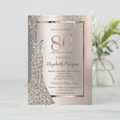 Invitation Sequins Robe Confetti Ivoire 80e anniversaire (Debout devant)