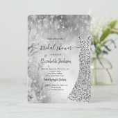 Invitation Sequins Robe Hiver Paysage Fête des mariées (Debout devant)