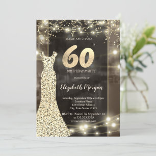 Invitation Sequins Robe Lights 60e anniversaire