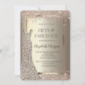 Invitation Sequins Robe Parties scintillant Confetti 50e Anni (Devant)