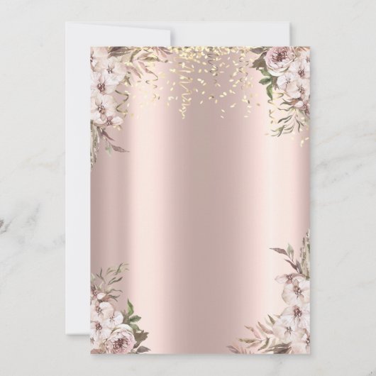 Invitation Sequins Robe Rose Or 50e Anniversaire (Dos)