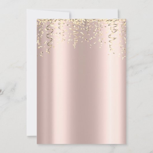 Invitation Sequins Robe Rose Or 80e Anniversaire (Dos)