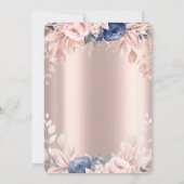 Invitation Sequins Robe Rose Or Floral 50e anniversaire (Dos)