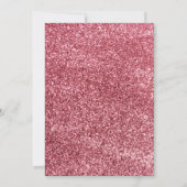Invitation Sequins Rose Ruban Trois Fille Anniversaire (Dos)