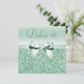 Invitation Sequins Vert Menthe Espagnols, Arc et Diamant Dulc (Debout devant)