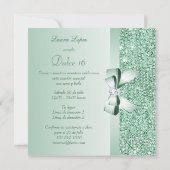 Invitation Sequins Vert Menthe Espagnols, Arc et Diamant Dulc (Dos)