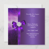 Invitation Sequins violets diamant arc pour 30 ans (Dos)