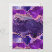 Invitation Séquins violets foncés et roses Agate Sweet sixtee (Dos)