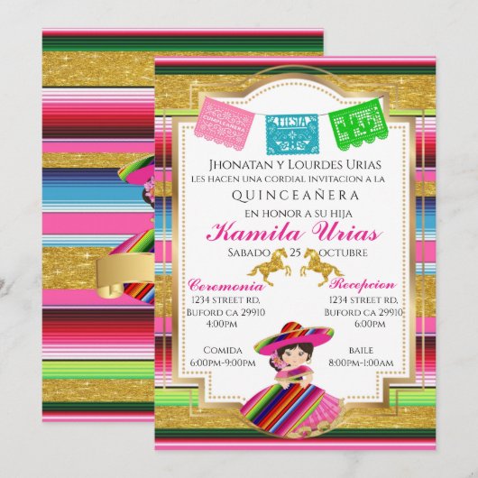 Invitation Serape Quince (Devant / Derrière)