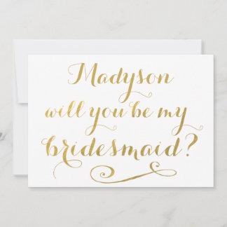 Invitation Seras-Tu Ma Calligraphie D'Or D'Époux