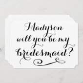 Invitation Seras-Tu Ma Calligraphie Noire D'Époux (Devant / Derrière)