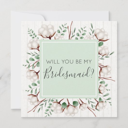 Invitation Seras-tu ma demoiselle d'honneur Coton rustique du (Devant)