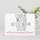 Invitation seras-tu ma demoiselle d'honneur ? demande témoin  (Debout devant)