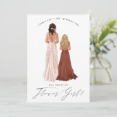 Invitation Seras-Tu Ma Demoiselle D'Honneur? Filles En Robes  (Debout devant)