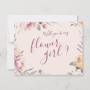 Invitation Seras-tu ma demoiselle d'honneur Fleurs de jardin 