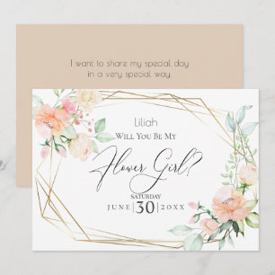 Invitation Seras-tu ma demoiselle d'honneur Fleurs de printem