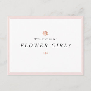 Invitation Seras-tu ma demoiselle d'honneur floral minimalist