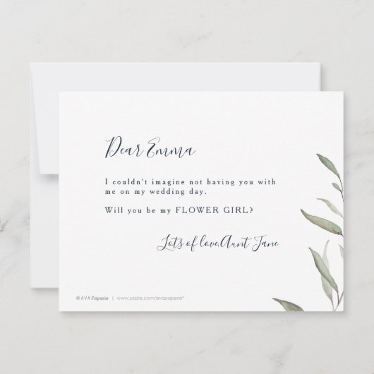 Invitation Seras-tu ma demoiselle d'honneur marine minimal gr (Dos)