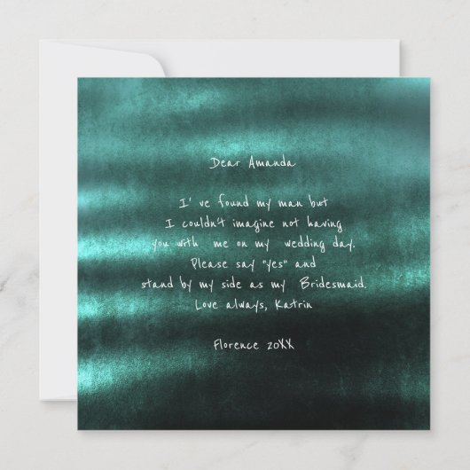 Invitation Seras-tu ma demoiselle d'honneur Paillettes dorées (Dos)