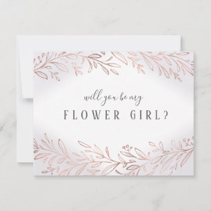 Invitation Seras-tu ma demoiselle d'honneur Rose gold botanic