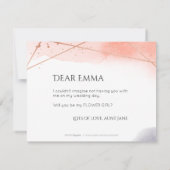 Invitation Seras-tu ma demoiselle d'honneur rose gold géométr (Dos)