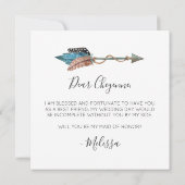 Invitation Seras-tu ma demoiselle d'honneur Rustique Bohème P (Dos)