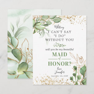 Invitation Seras-tu ma demoiselle d'honneur   Verdure Or
