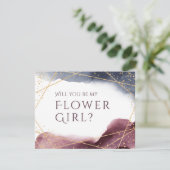 Invitation Seras-tu ma demoiselle d'honneur violet géométriqu (Debout devant)